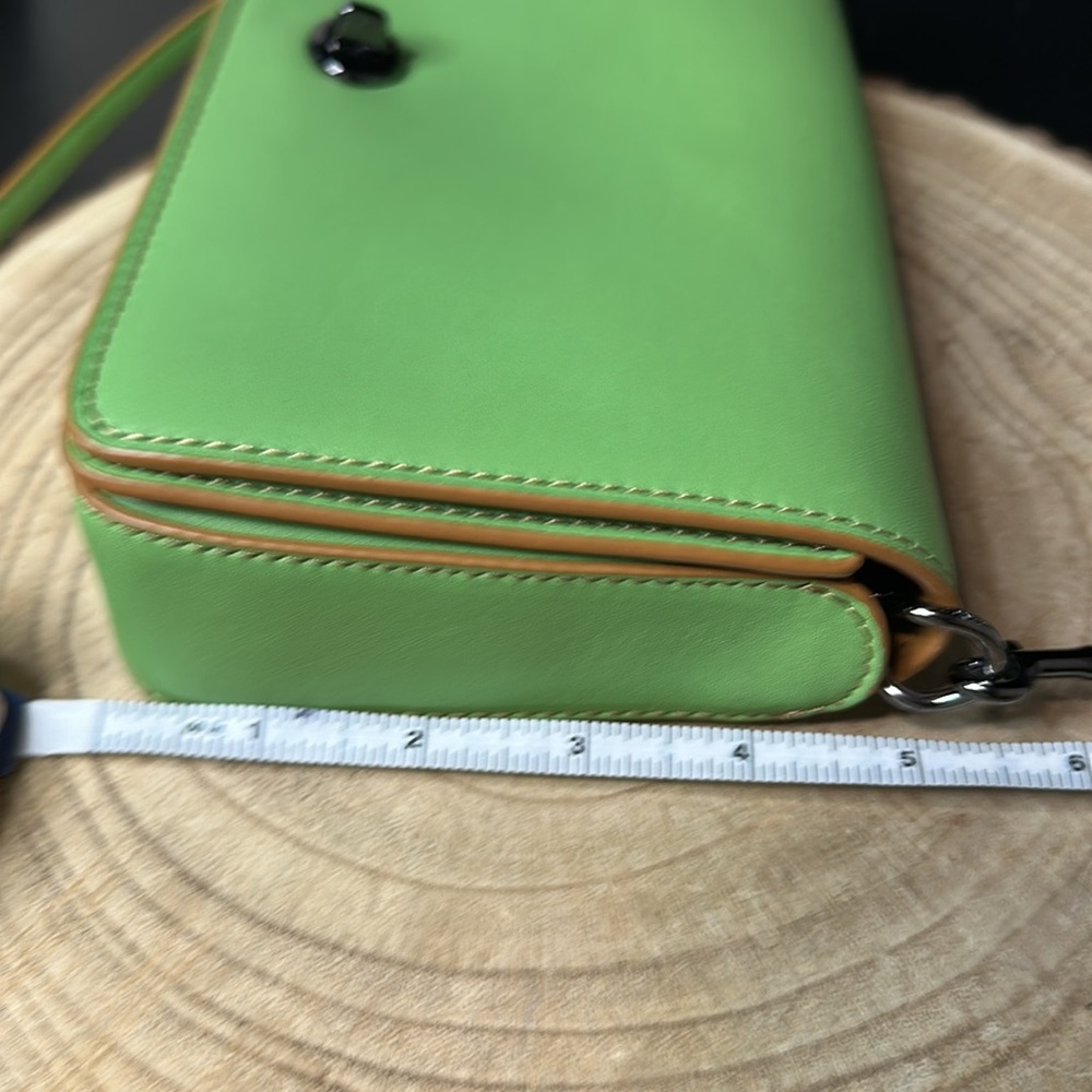 Coach Pistachio Dinky Glovetanned Green Leather Crossbody Shoulder Bag Purse - Picture 15 of 15
